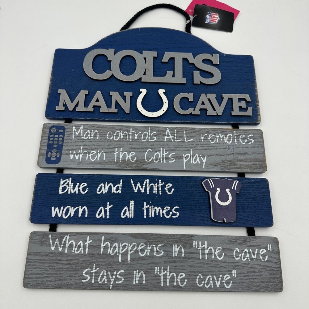 NWT!! FOCO NFL Team Logo Mancave Man Cave Hanging Wall Sign